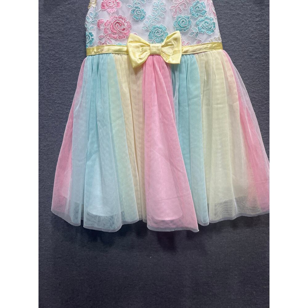 Jona Michelle Boutique Special Occasion Dress Blue Pink Yellow Girls Size 3T - Picture 5 of 11